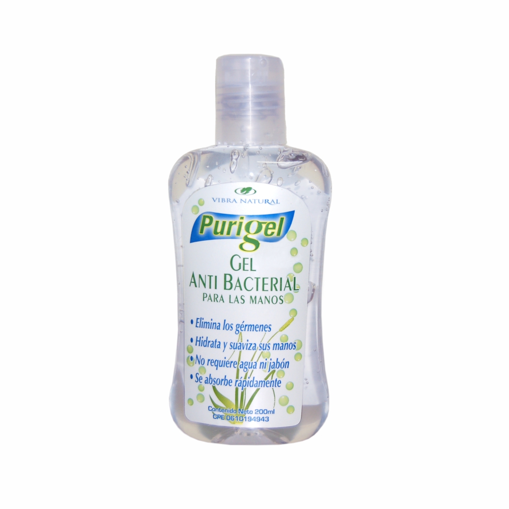 Gel antibacterial para las manos - Purigel 200ml - Vibra Natural